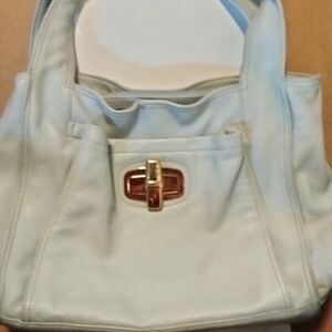 Elegant White Leather Handbag